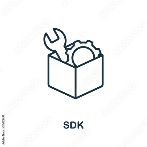 Sdk icon from production management collection. Simple line Sdk icon for templates, web design and infographics