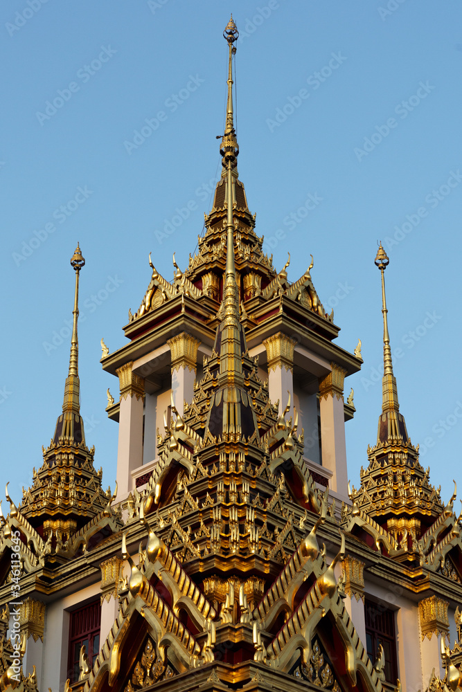Exterior of Wat Ratchanatdaram Temple in Bangkok Thailand