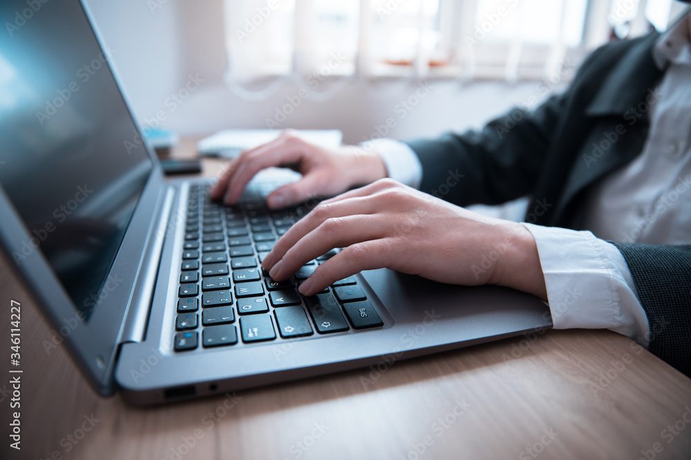 businesswoman working in computer businesswoman working in computer
