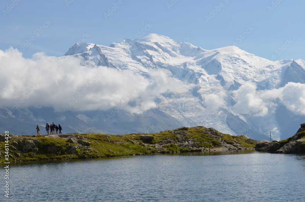 People enjoy mountains in Franch Alps