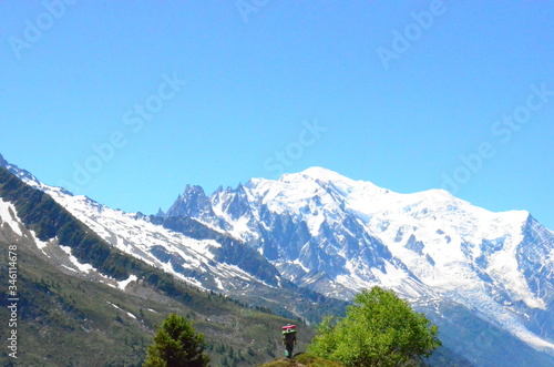 People enjoy mountains in Franch Alps