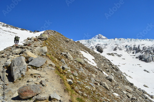 People enjoy mountains in Franch Alps