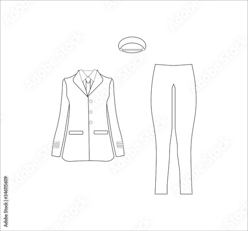 airplane pilot woman uniform. illustration for web and mobile design.