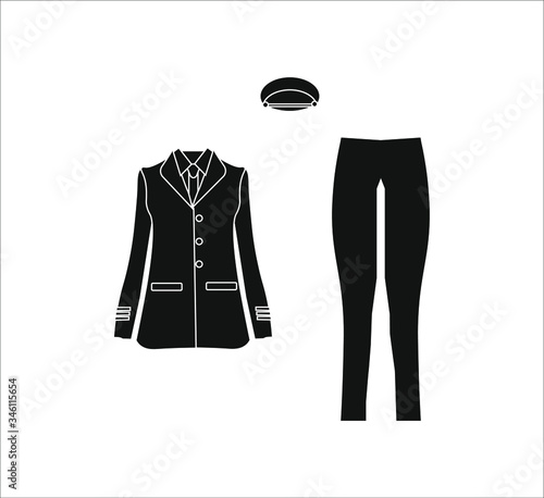 airplane pilot woman uniform. illustration for web and mobile design.