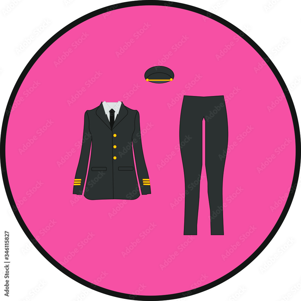 airplane pilot woman uniform. illustration for web and mobile design. airplane pilot woman uniform. illustration for web and mobile design.