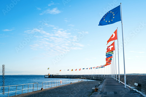 European flags waving in the wind © Elena Sistaliuk