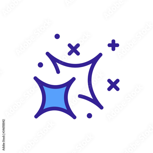 flickering of curved four pointed star icon vector. flickering of curved four pointed star sign. color symbol illustration