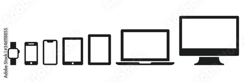 PC and smartphone icon set