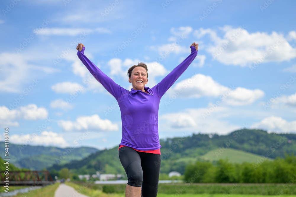 Fit healthy middle-aged woman full of vitality Fit healthy middle-aged woman full of vitality