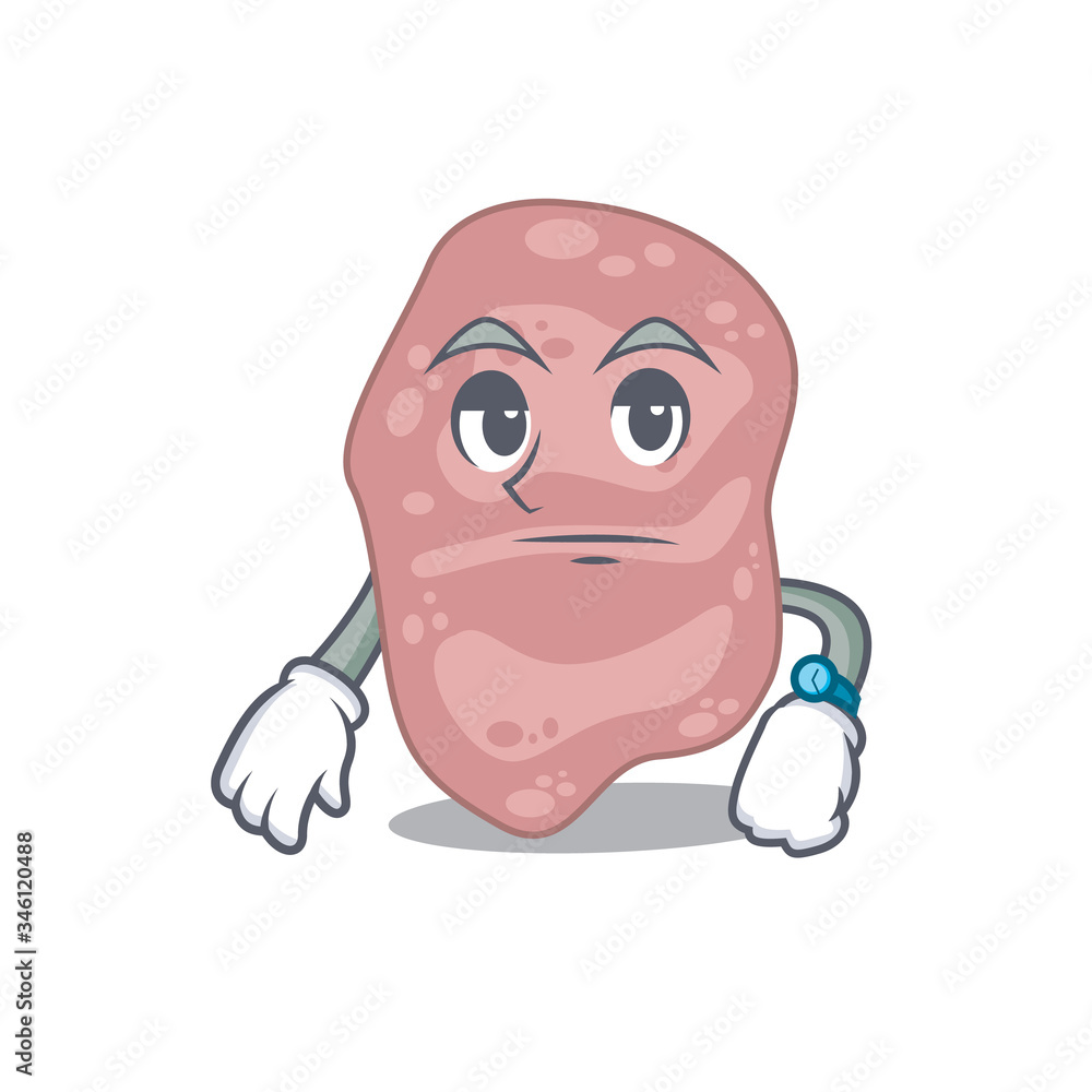 Mascot design of verrucomicrobia showing waiting gesture Mascot design of verrucomicrobia showing waiting gesture