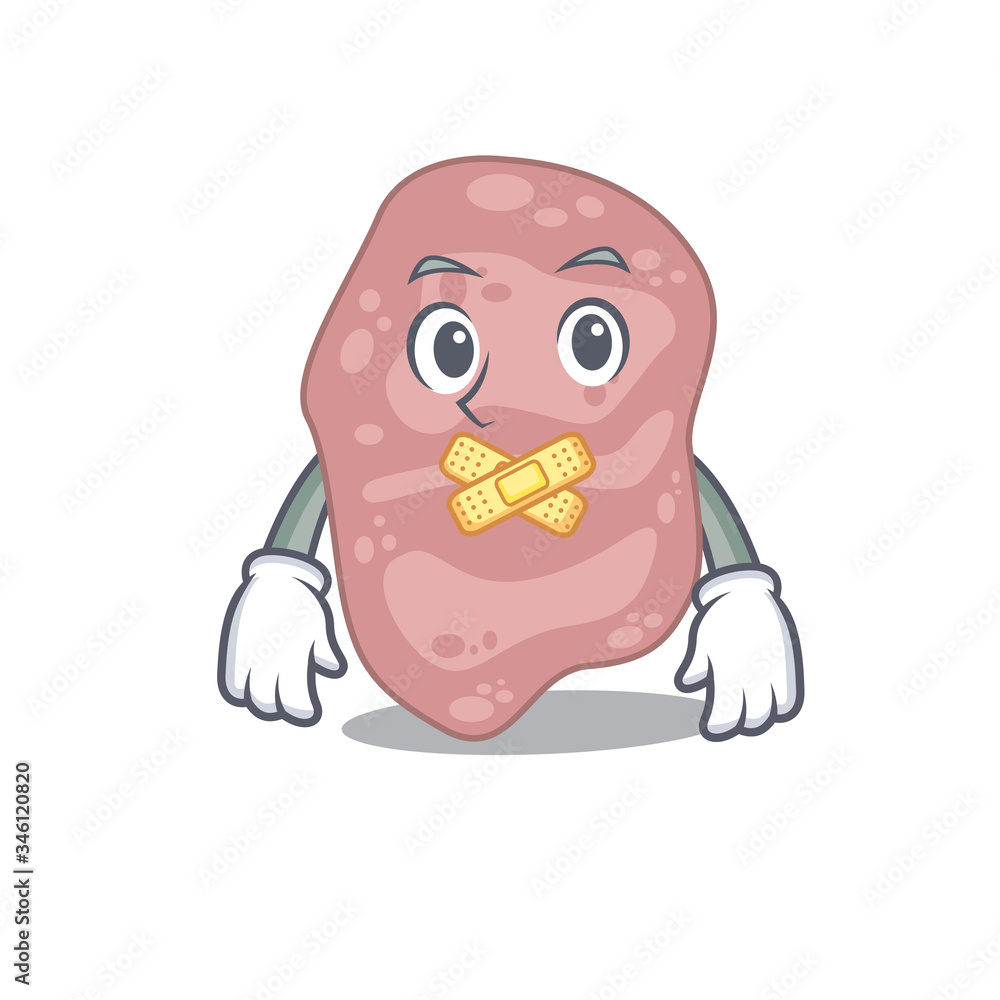 Obraz premium Verrucomicrobia cartoon character style with mysterious silent gesture