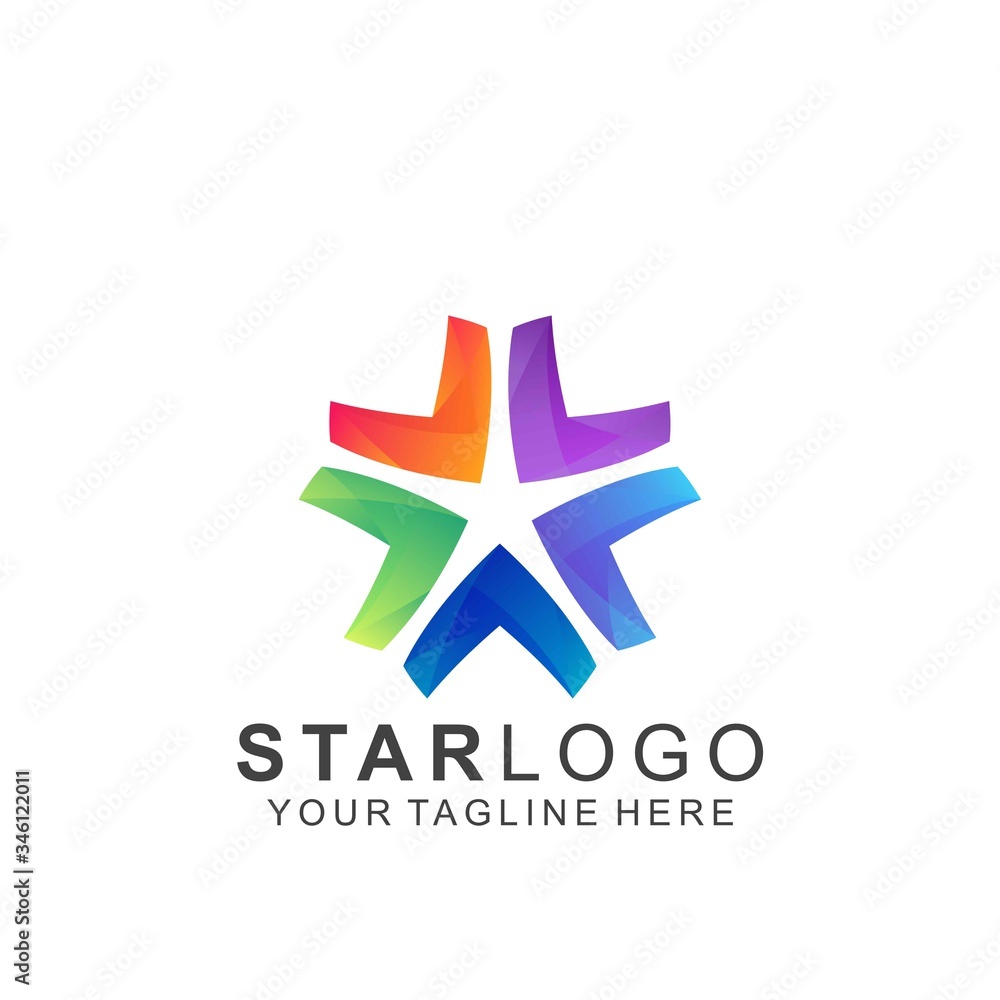 Colorful Star Logo Design