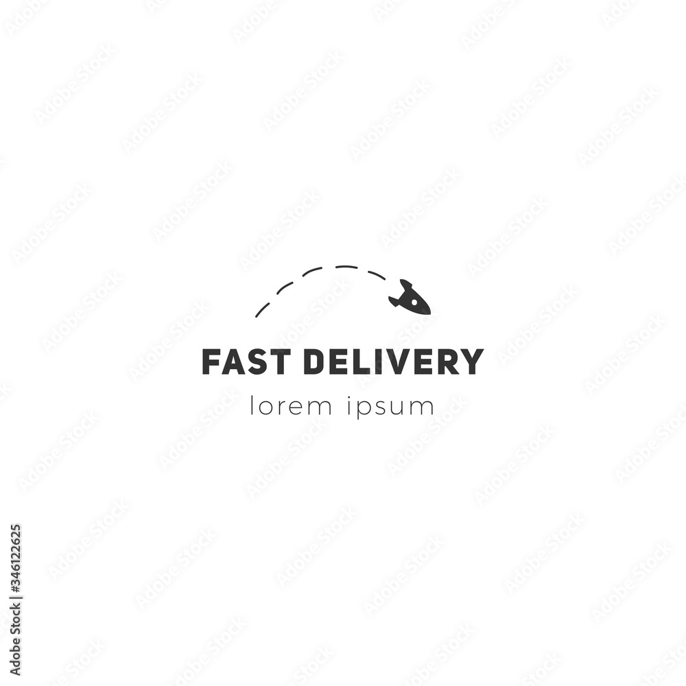 Express mail, fast delivery logo template with flying rocket vector hand drawn icon. Express mail, fast delivery logo template with flying rocket vector hand drawn icon.