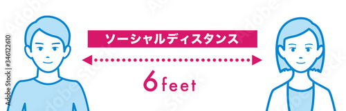 Social distancing set of icons