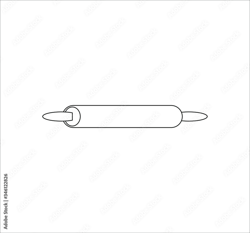kitchen dough roller. illustration for web and mobile design. kitchen dough roller. illustration for web and mobile design.