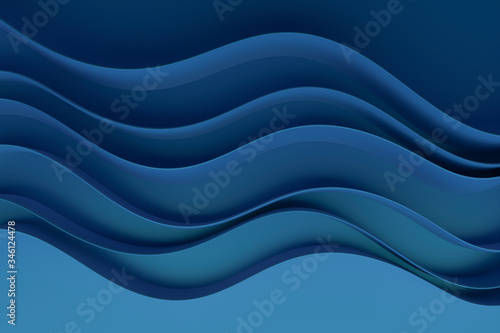 Fototapeta Naklejka Na Ścianę i Meble -  Abstract blue waves background.3d Rendering.