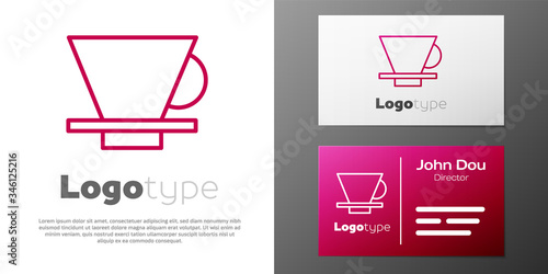 Logotype line V60 coffee maker icon isolated on white background. Logo design template element. Vector Illustration