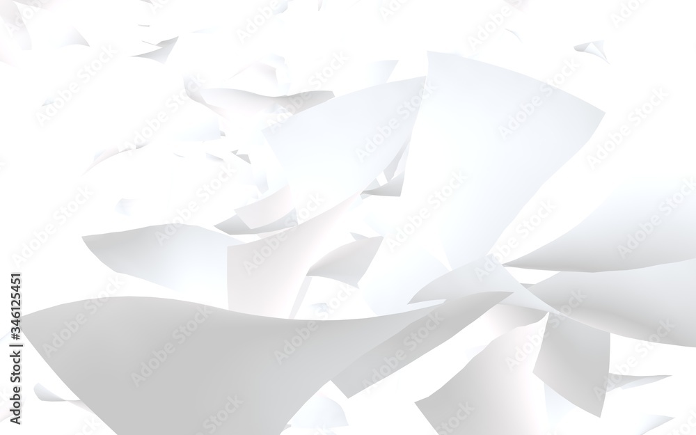 Flying sheets of paper isolated on white background. Abstract money is flying in the air. 3D illustration Flying sheets of paper isolated on white background. Abstract money is flying in the air. 3D illustration