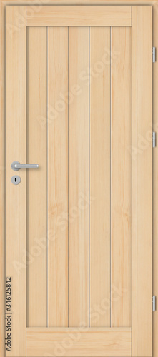 Drzwi wewnętrzne drewniane pełne sosnowe photo