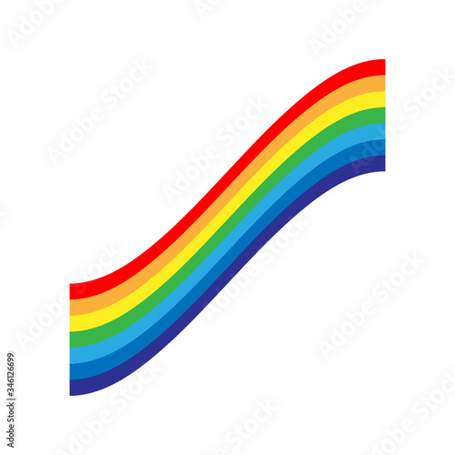 Rainbow icon. Spectrum symbol. Perspective diagonal view. Stock - Vector illustration.