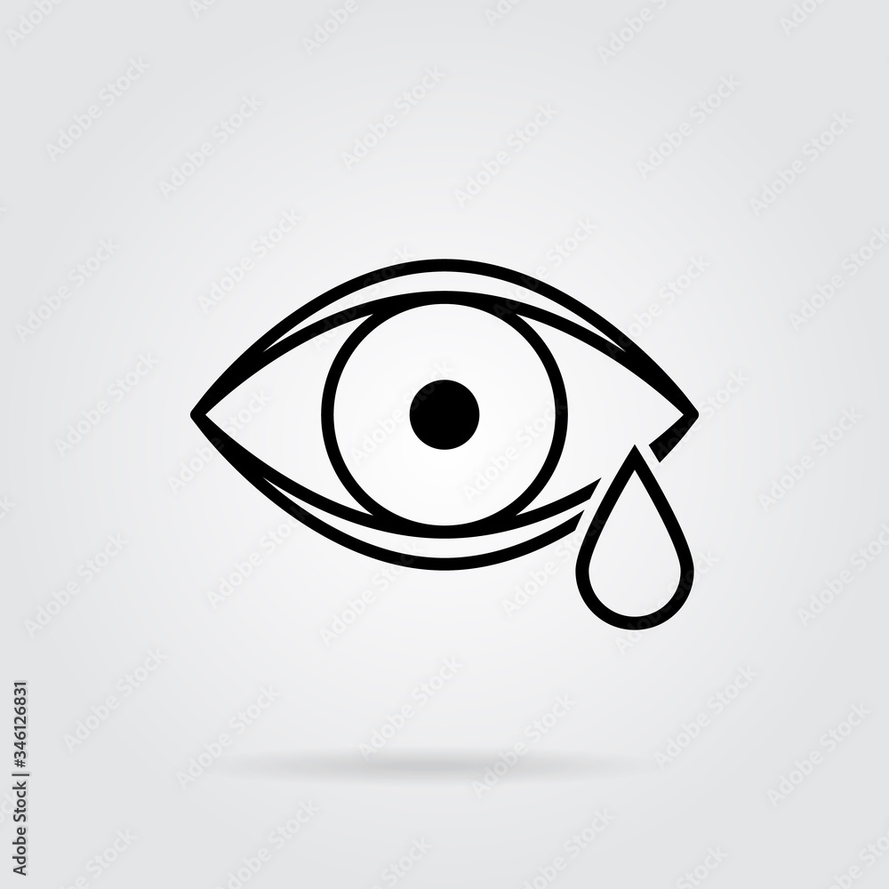 Tear cry eye icon. Woe and sorrow, sadness, grief symbol. Flat design. Stock - Vector illustration. Tear cry eye icon. Woe and sorrow, sadness, grief symbol. Flat design. Stock - Vector illustration.