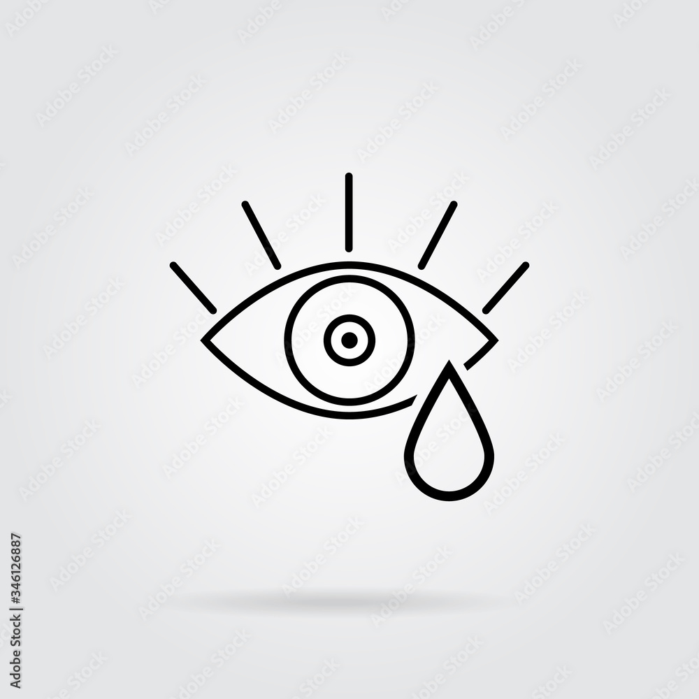 Tear cry eye icon. Woe and sorrow, sadness, grief symbol. Flat design. Stock - Vector illustration. Tear cry eye icon. Woe and sorrow, sadness, grief symbol. Flat design. Stock - Vector illustration.