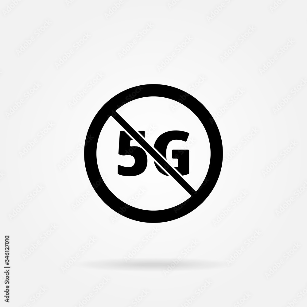 Stop 5g icon. Network, internet, connection symbol. logo. Stock - Vector illustration. Stop 5g icon. Network, internet, connection symbol. logo. Stock - Vector illustration.