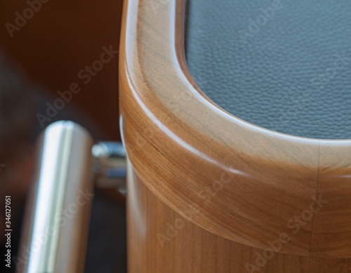 Furniture details aboard a luxury Yacht. Interior. Yachting. Boat. Shipbuilding Industry.
