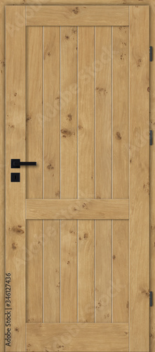 Drzwi wewnętrzne drewniane pełne dębowe
