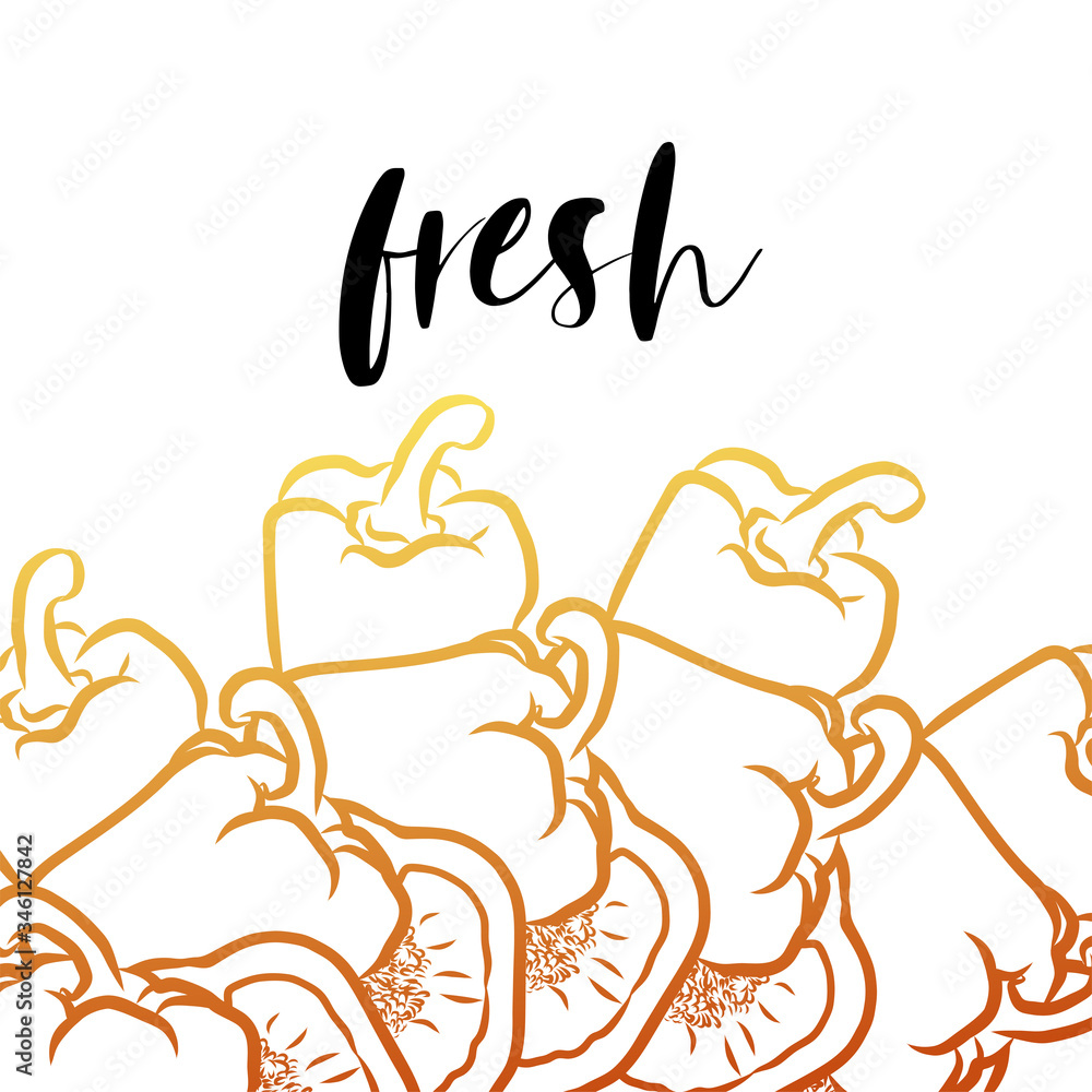 fresh lettering on outlined Peppers banner template