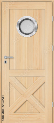 Drzwi wewnętrzne drewniane szklone sosnowe - bulaj