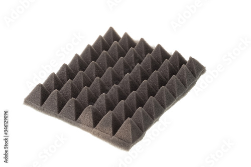 Audio acoustic foam insulation, isolated on white background