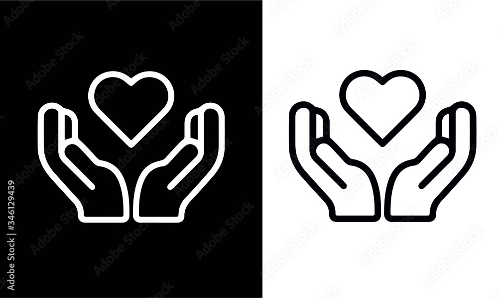 Fototapeta premium charity and donate line icons