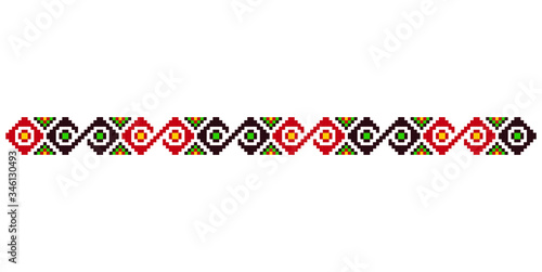 Traditional Romanian folk art knitted embroidery pattern

