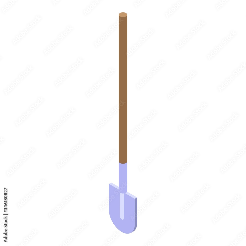 Spade tool icon. Isometric of spade tool vector icon for web design isolated on white background