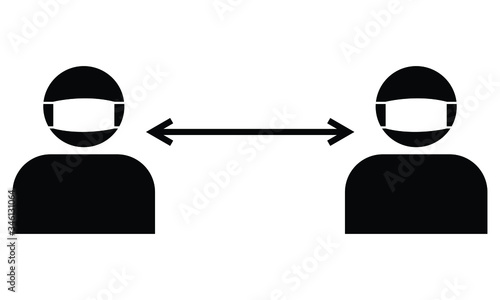 Social distancing Coronavirus COVID19 icon pictogram - vector 