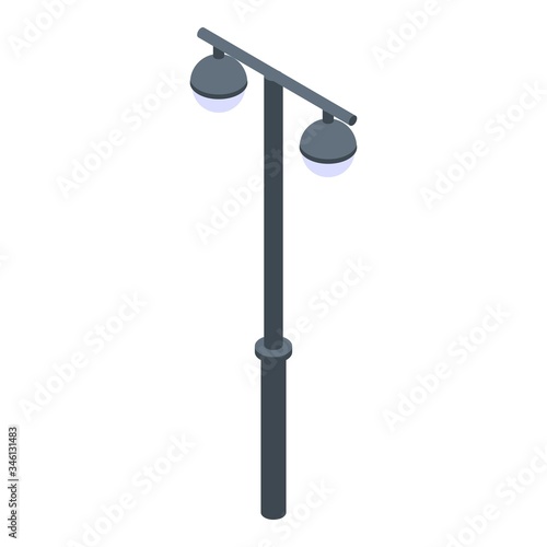 Light lamp pillar icon. Isometric of light lamp pillar vector icon for web design isolated on white background