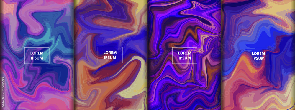 Wave Liquid Marble style texture illustration. Color background for banner, flyer, business card, poster, wallpaper, brochure