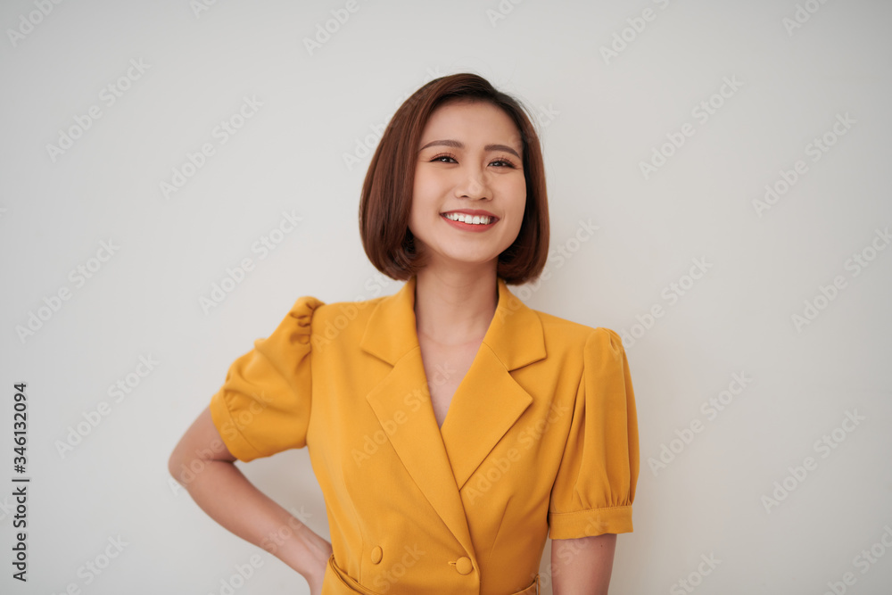 beautiful young woman against white wall beautiful young woman against white wall