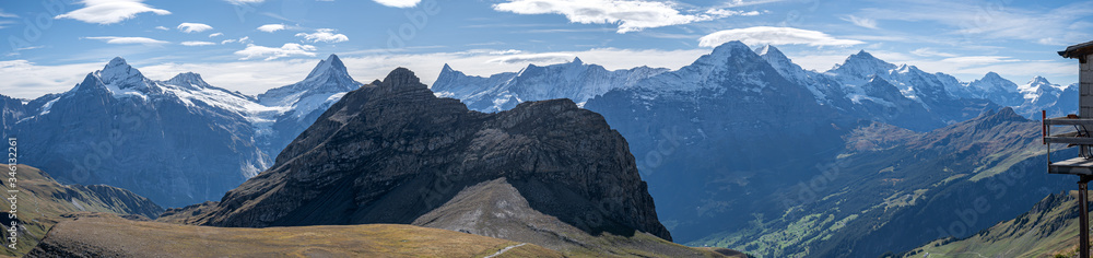 Faulhorn view into alps eiger monch and jungfrau summer panorama grindelwald