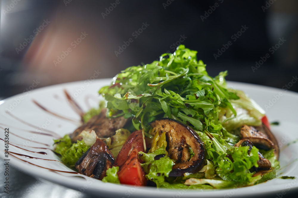 Warm salad with grilled meat and vegetables. Warm salad with grilled meat and vegetables.