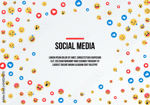 emoji emoticon icon flying on white background. social media love and like background. emoticon vector illustration