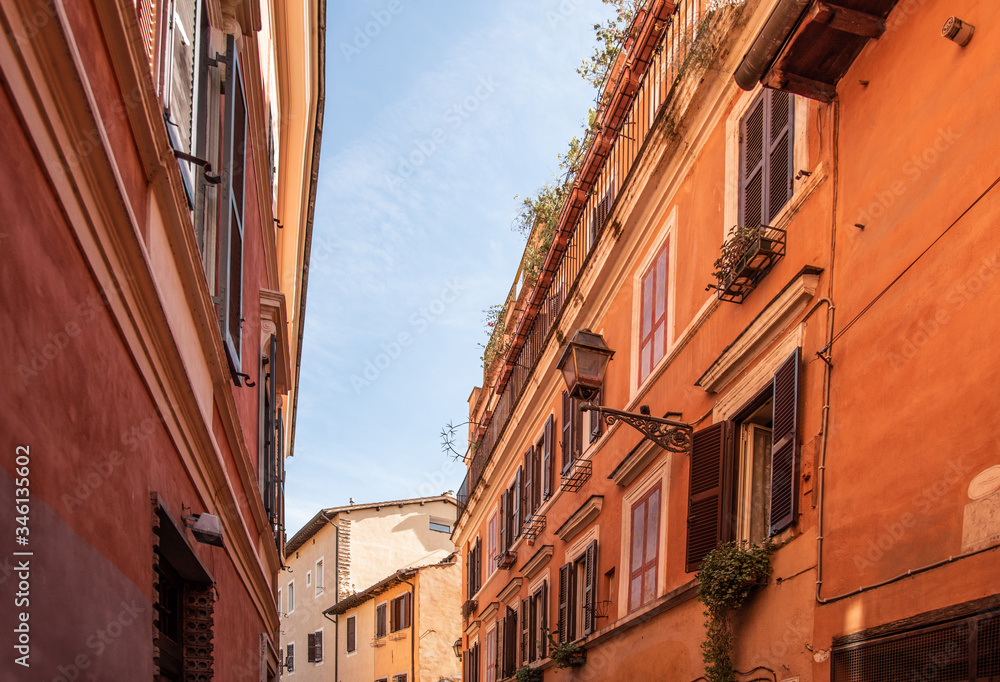 Orange buildings in Rome