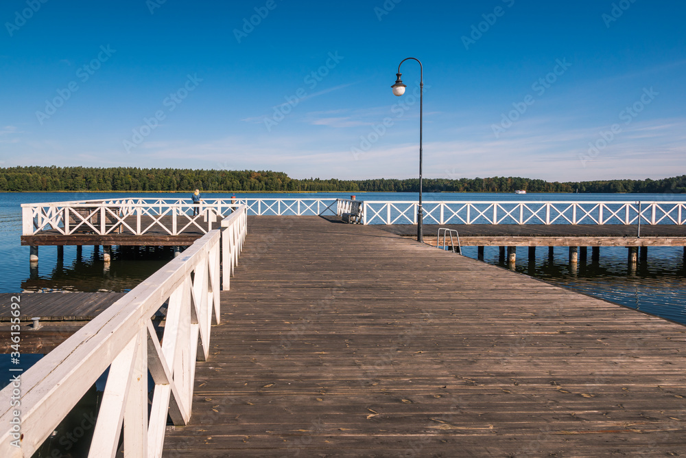 Pier on Lake Necko in Augustow, Podlaskie, Poland