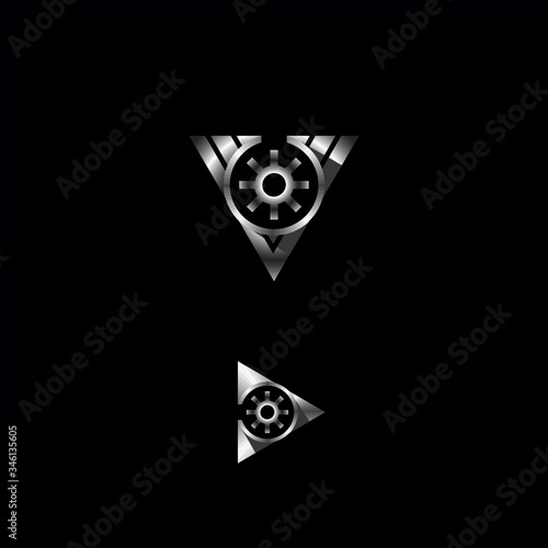 vault logo triangle silver design