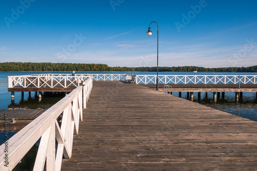 Obraz na płótnie Pier on Lake Necko in Augustow, Podlaskie, Poland w salonie