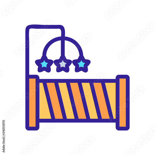 crib lullaby icon vector. crib lullaby sign. color symbol illustration