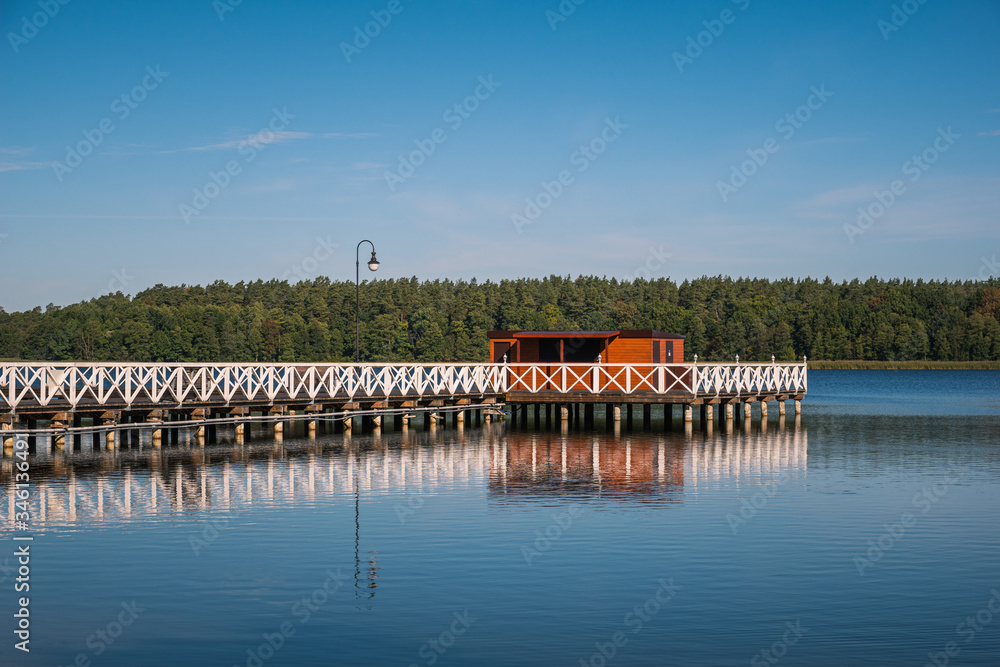 Pier on Lake Necko in Augustow, Podlaskie, Poland