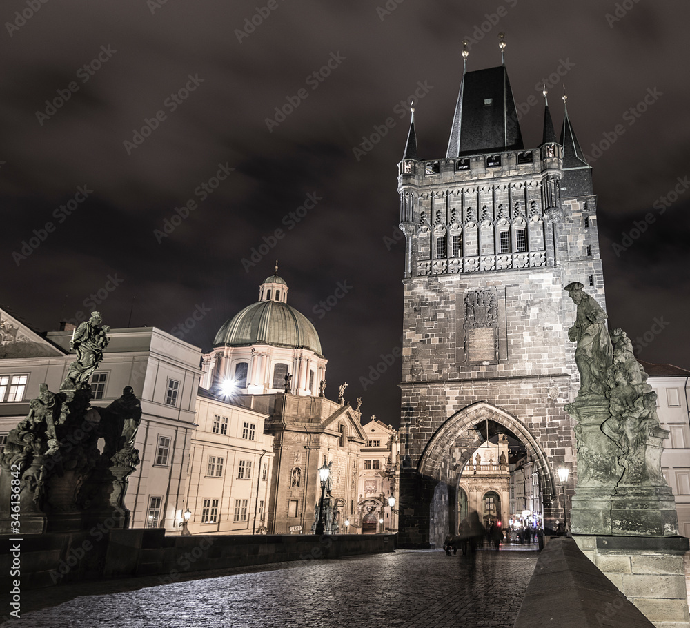 Fototapeta premium tower of the carlos bridge in pragra