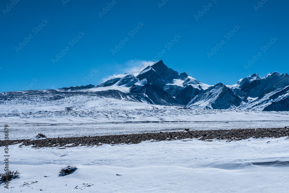 Tibetan snow wind mountain